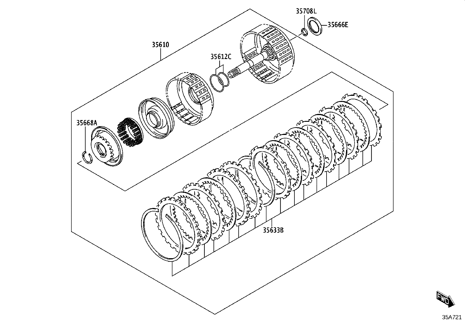 35650-WC001 CLUTCH ASSY, REAR MULTIPLE DISC product image