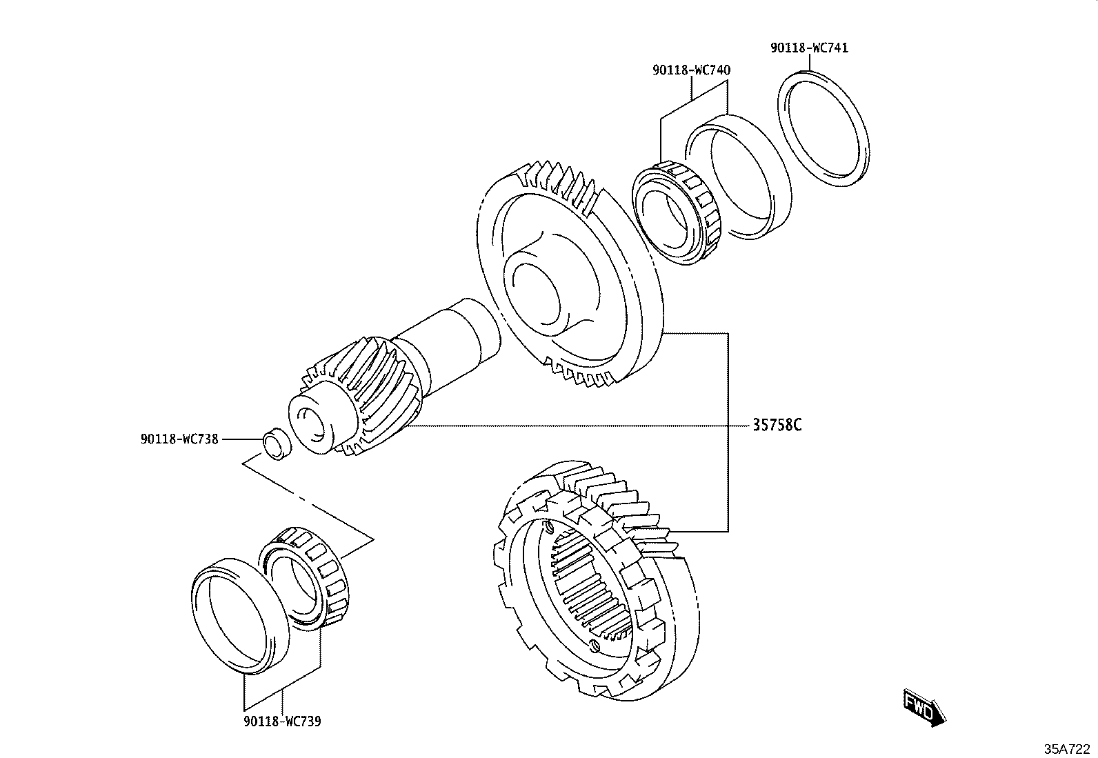 35623-WC001 PISTON, 1ST & REVERSE BRAKE product image