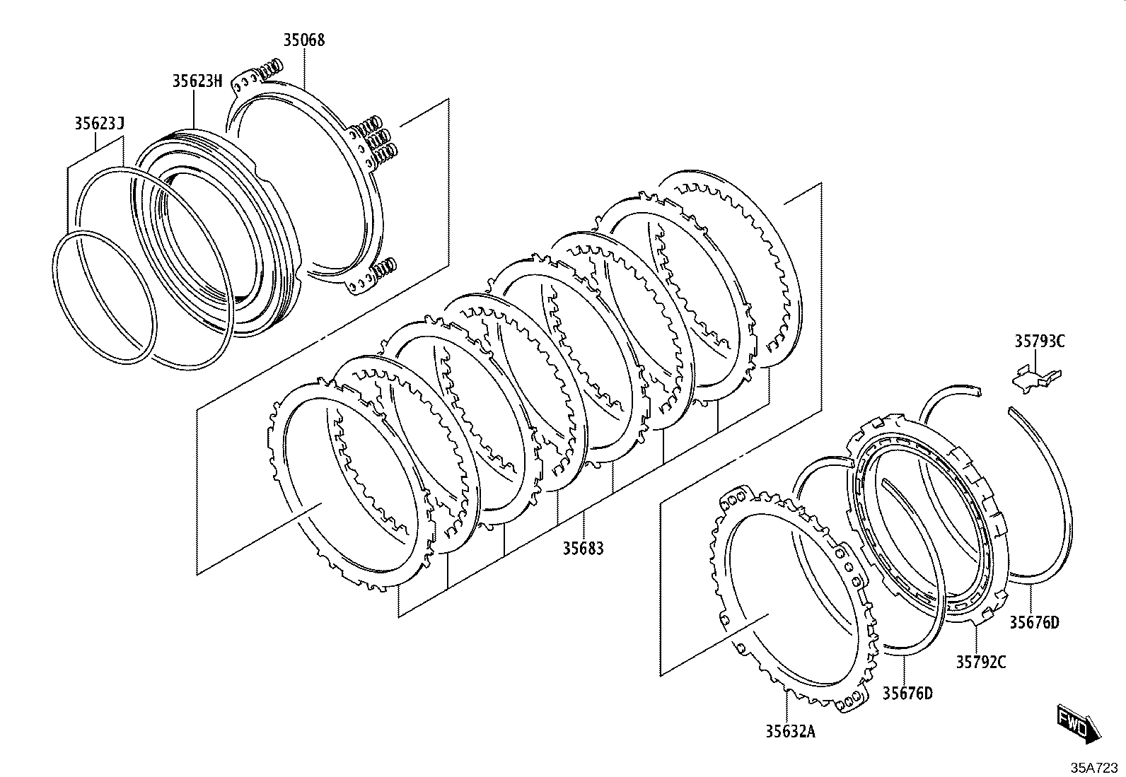 35623-WC001 PISTON, 1ST & REVERSE BRAKE product image