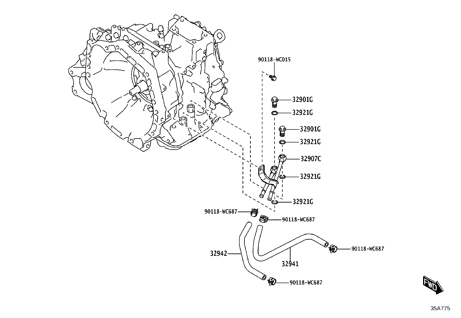 32941-WC003 HOSE, OIL COOLER INLET, NO.1 product image