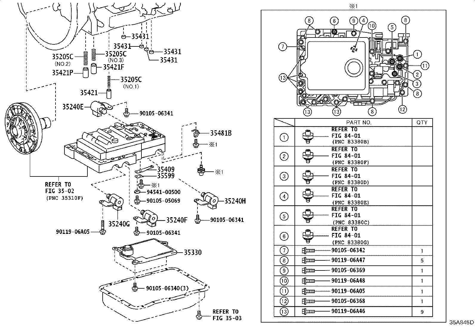 35481-37020 CLAMP, VALVE BODY WIRE HARNESS product image