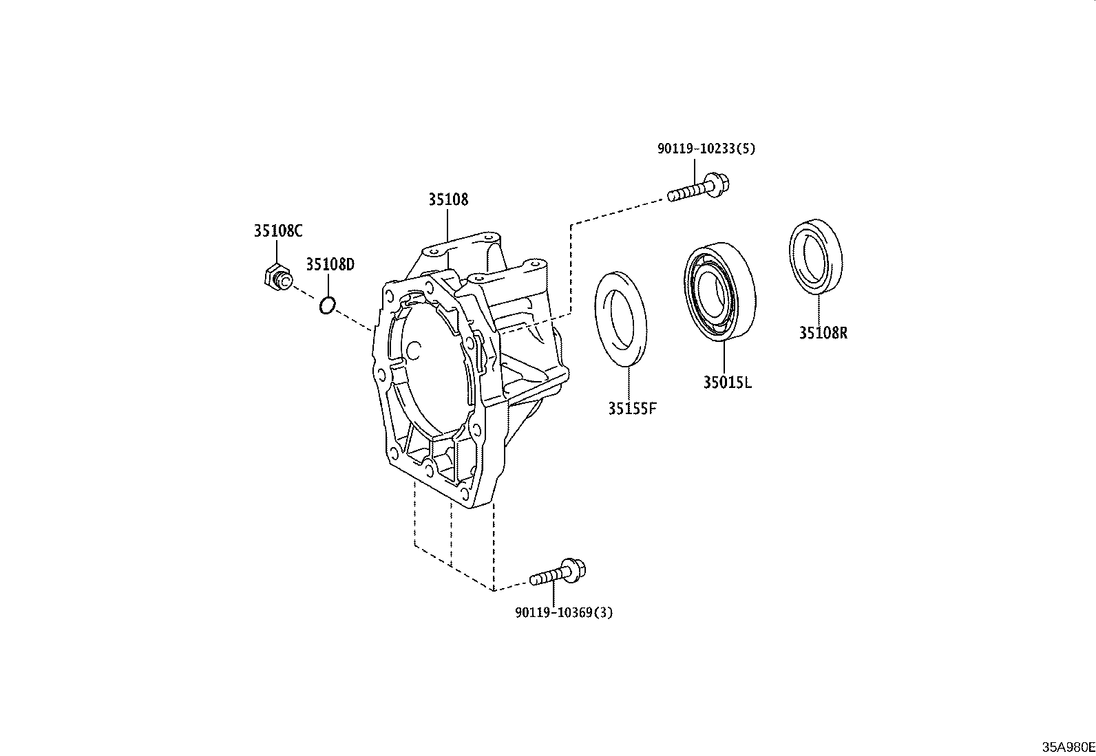 35108-25030 HOUSING SUB-ASSY, EXTENSION (ATM) product image