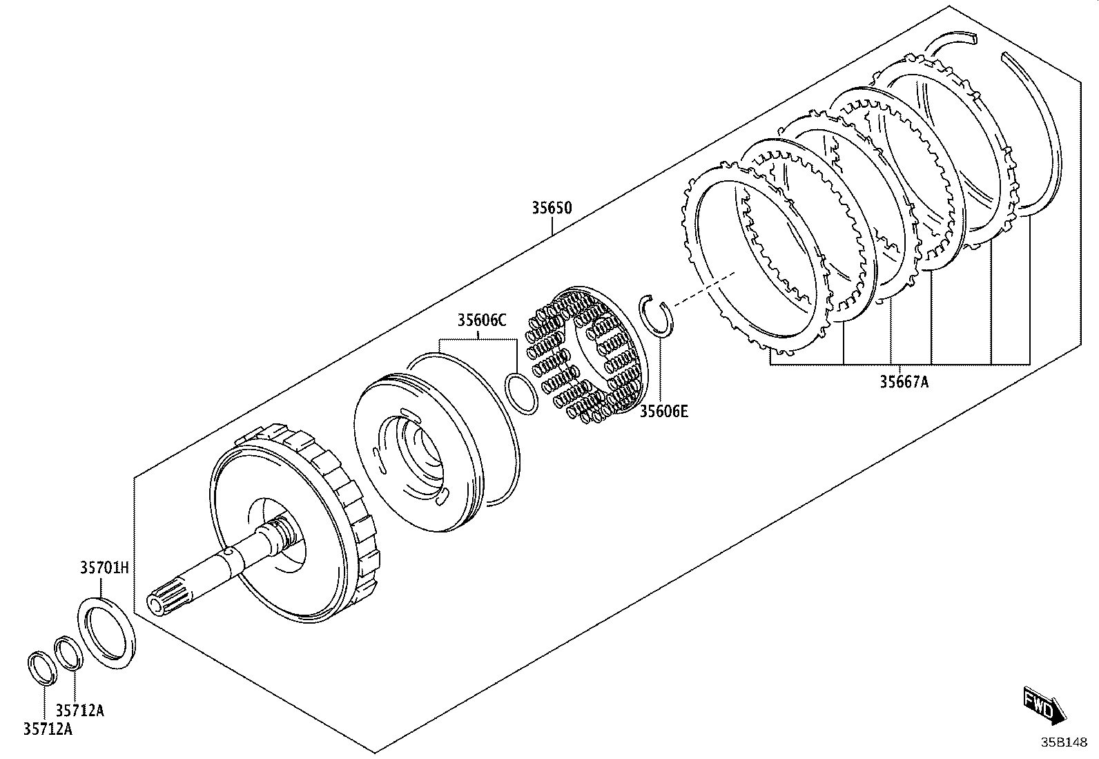 35650-WC002 CLUTCH ASSY, REAR MULTIPLE DISC product image