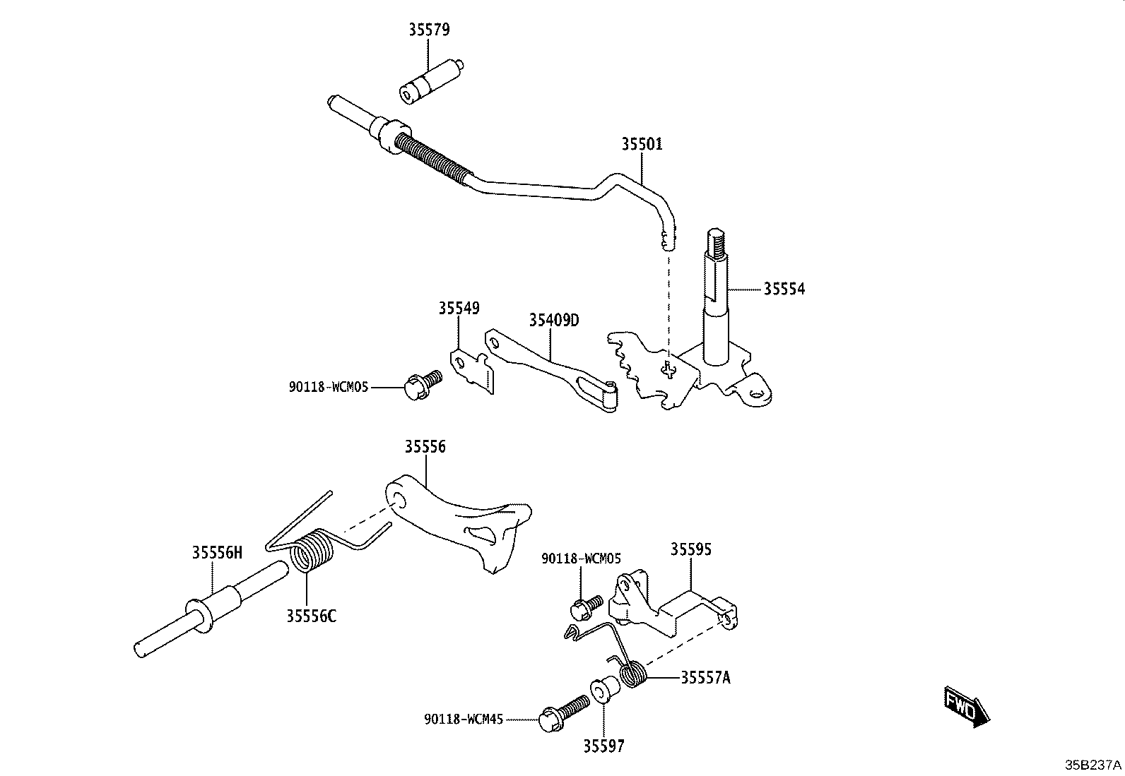 35501-WC002 ROD SUB-ASSY, PARKING LOCK product image