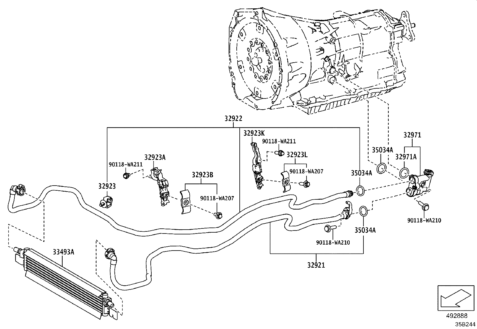 32924-WAA03 CLAMP, AUTOMATIC TRANSMISSION OIL COOLER TUBE product image