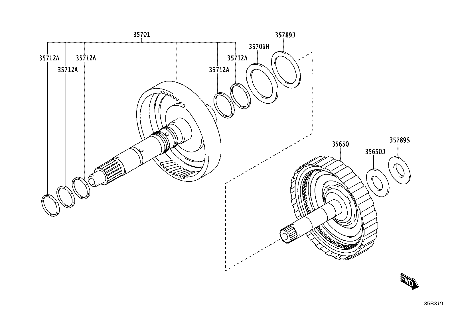 35650-WC003 CLUTCH ASSY, REAR MULTIPLE DISC product image