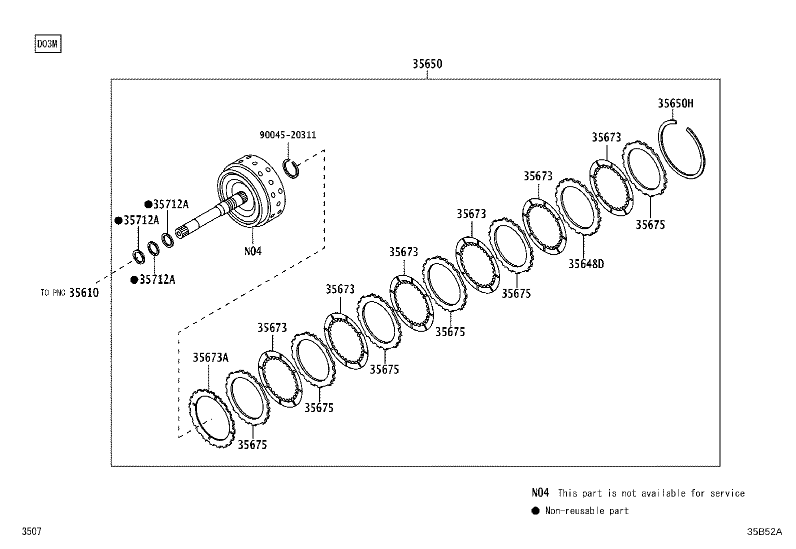 35650-B5010 CLUTCH ASSY, REAR MULTIPLE DISC product image