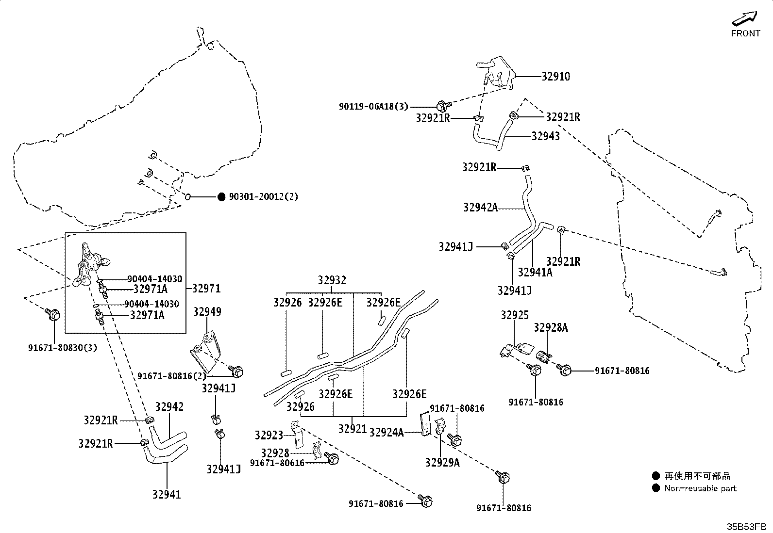 Toyota 32942-60660 HOSE, OIL COOLER OUTLET, NO.1
