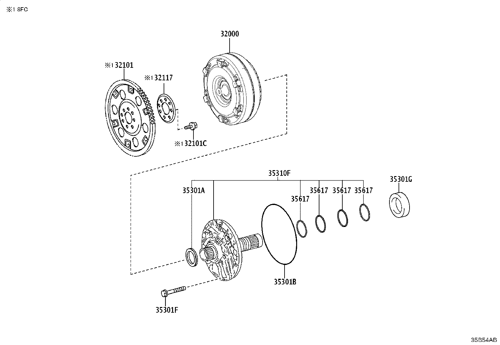 32101-04020 GEAR SUB-ASSY, DRIVE PLATE & RING product image