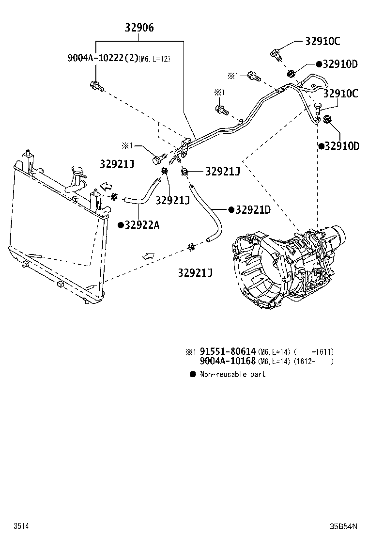 32941-B0020 HOSE(FOR OIL COOLER INLET) product image
