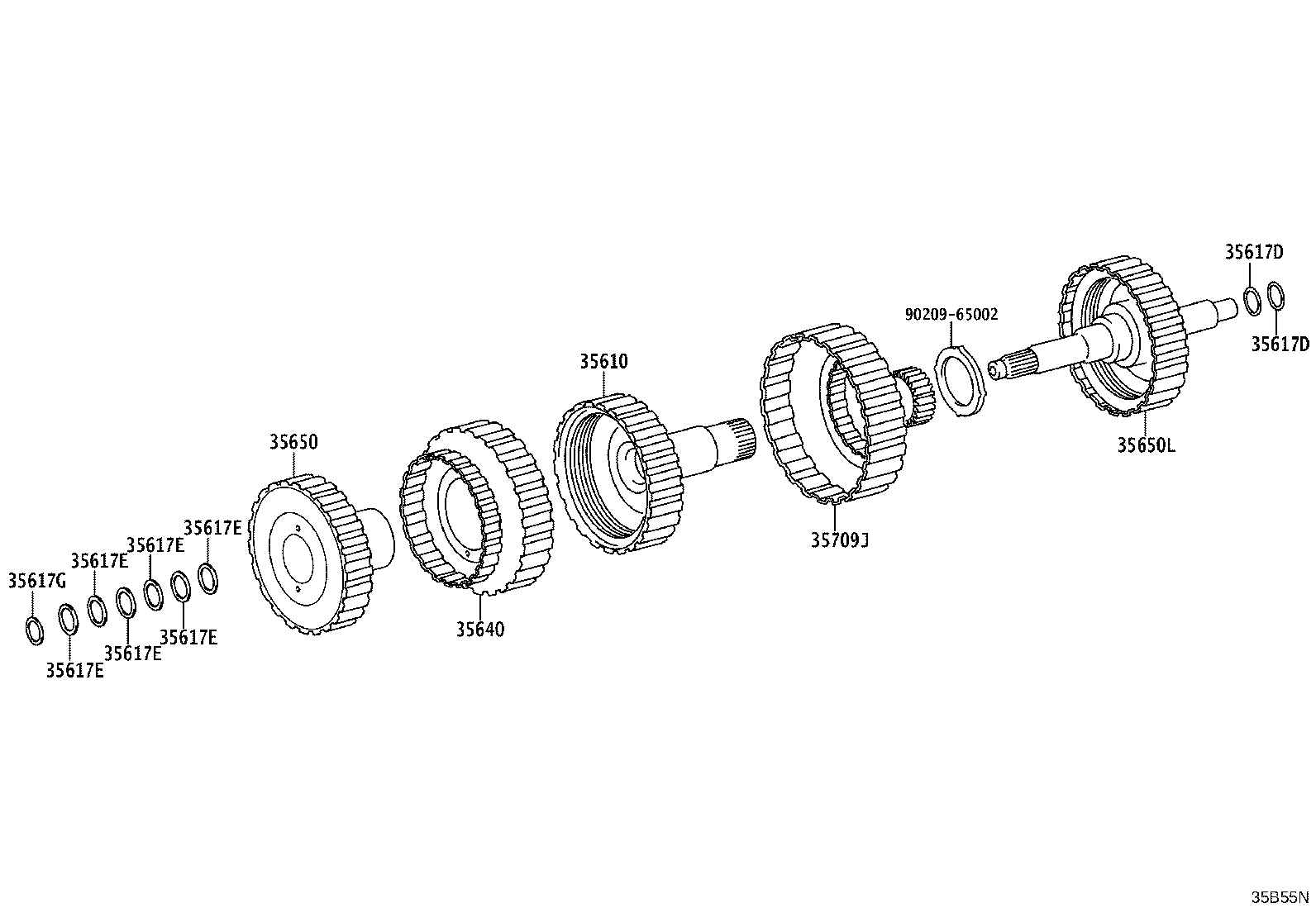35650-04050 CLUTCH ASSY, REAR MULTIPLE DISC product image