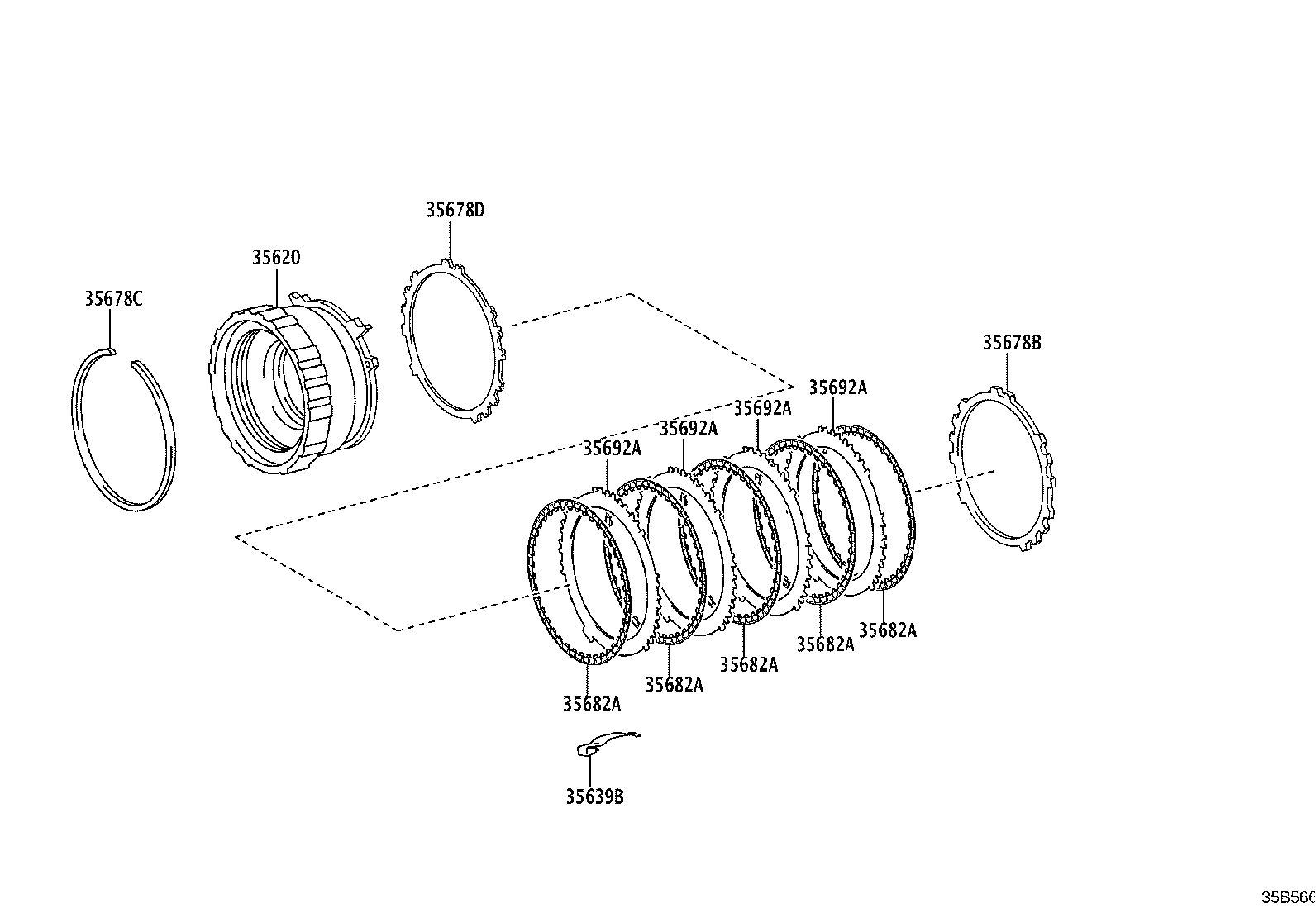 35608-60060 SPRING SUB-ASSY, BRAKE PISTON RETURN product image