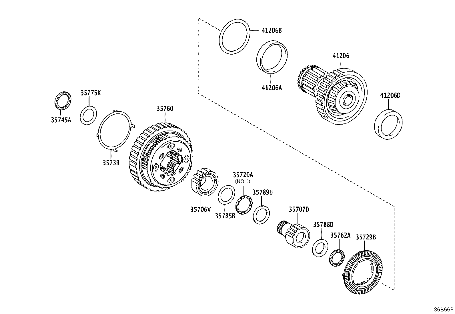 90374-58005 BEARING, THRUST NEEDLE ROLLER(FOR PLANETARY GEAR FRONT) product image