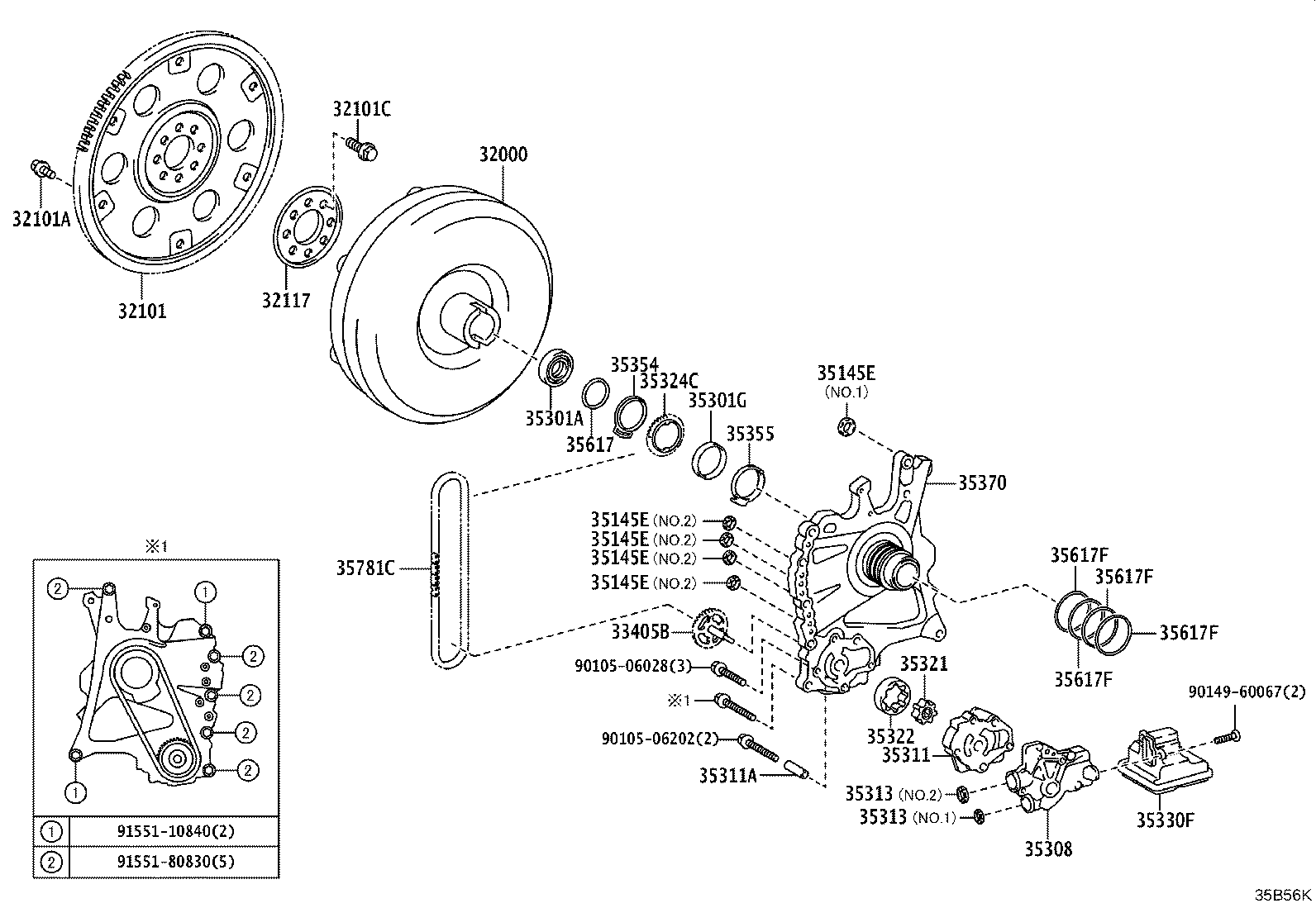 35321-48110 GEAR, FRONT OIL PUMP DRIVE product image