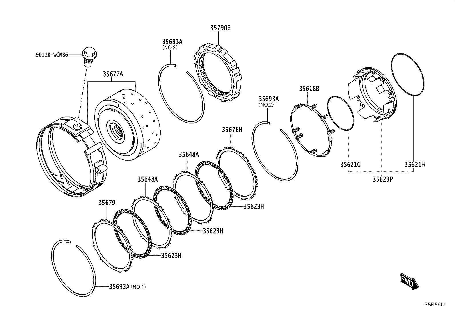 35650-WC005 DISC, CLUTCH (FOR 1ST & REVERSE BRAKE) product image