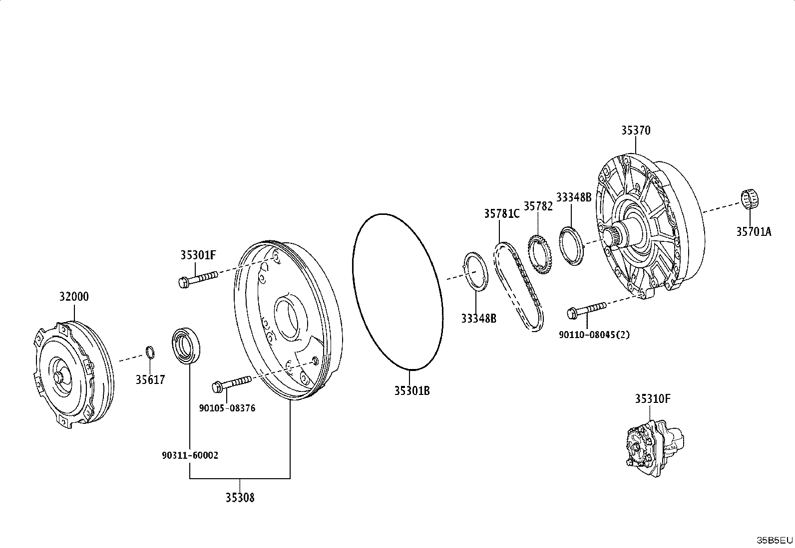 32101-60080 GEAR SUB-ASSY, DRIVE PLATE & RING product image