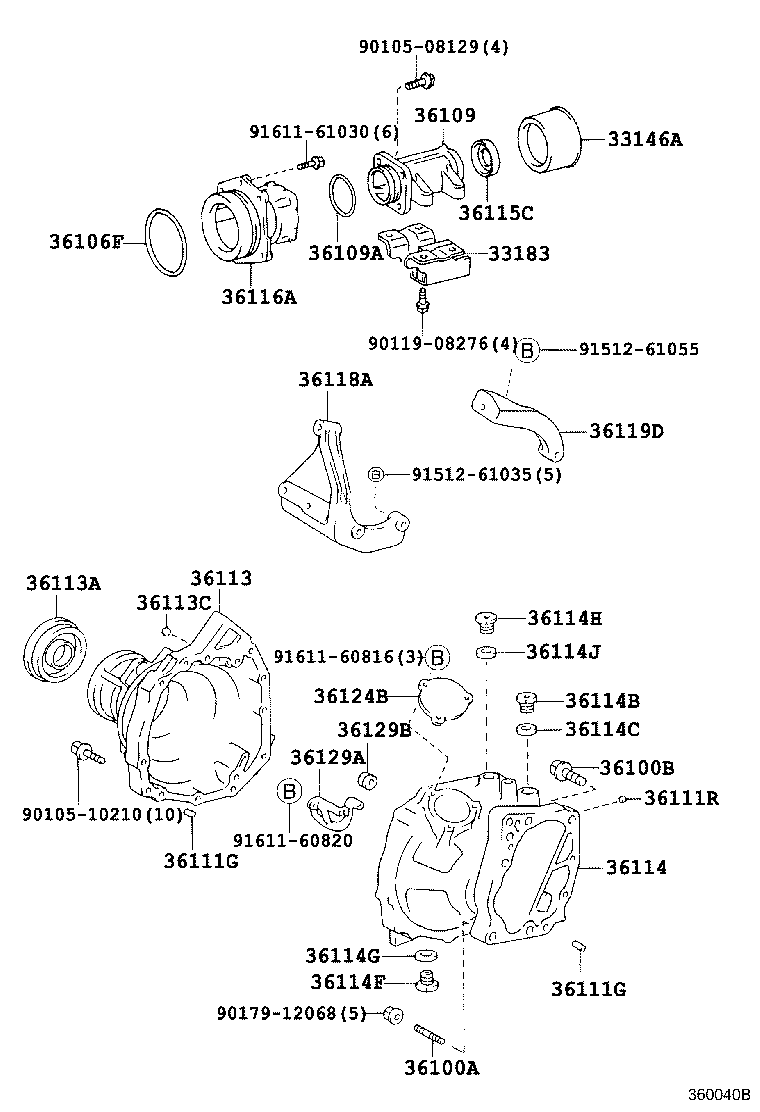 36121-33010 COVER, TRANSFER CASE, NO.1 product image