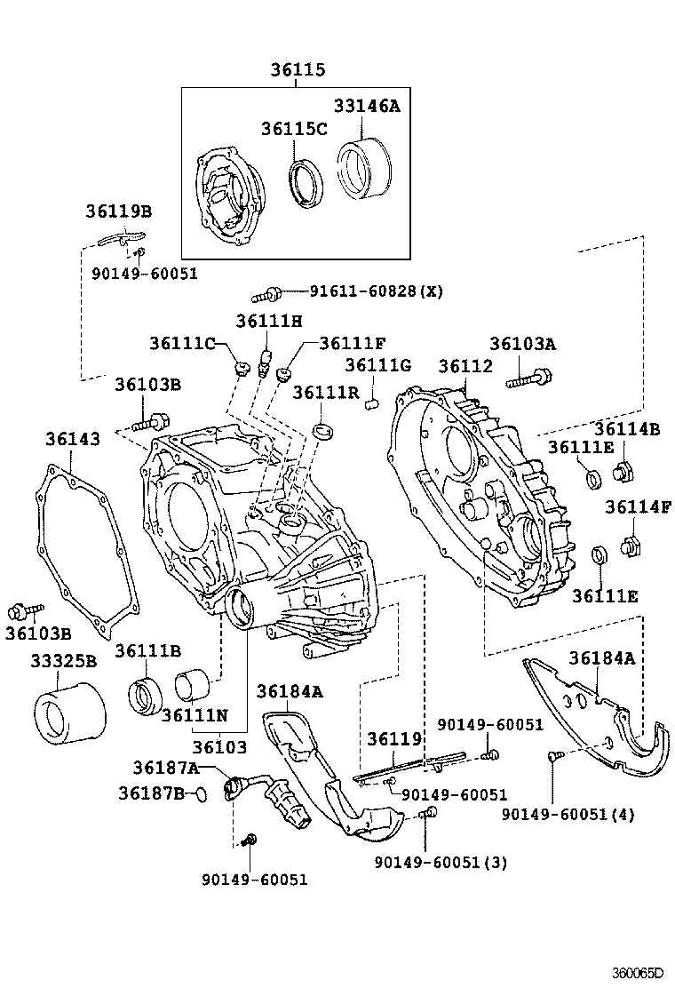 36105-28040 HOUSING, TRANSFER EXTENSION product image