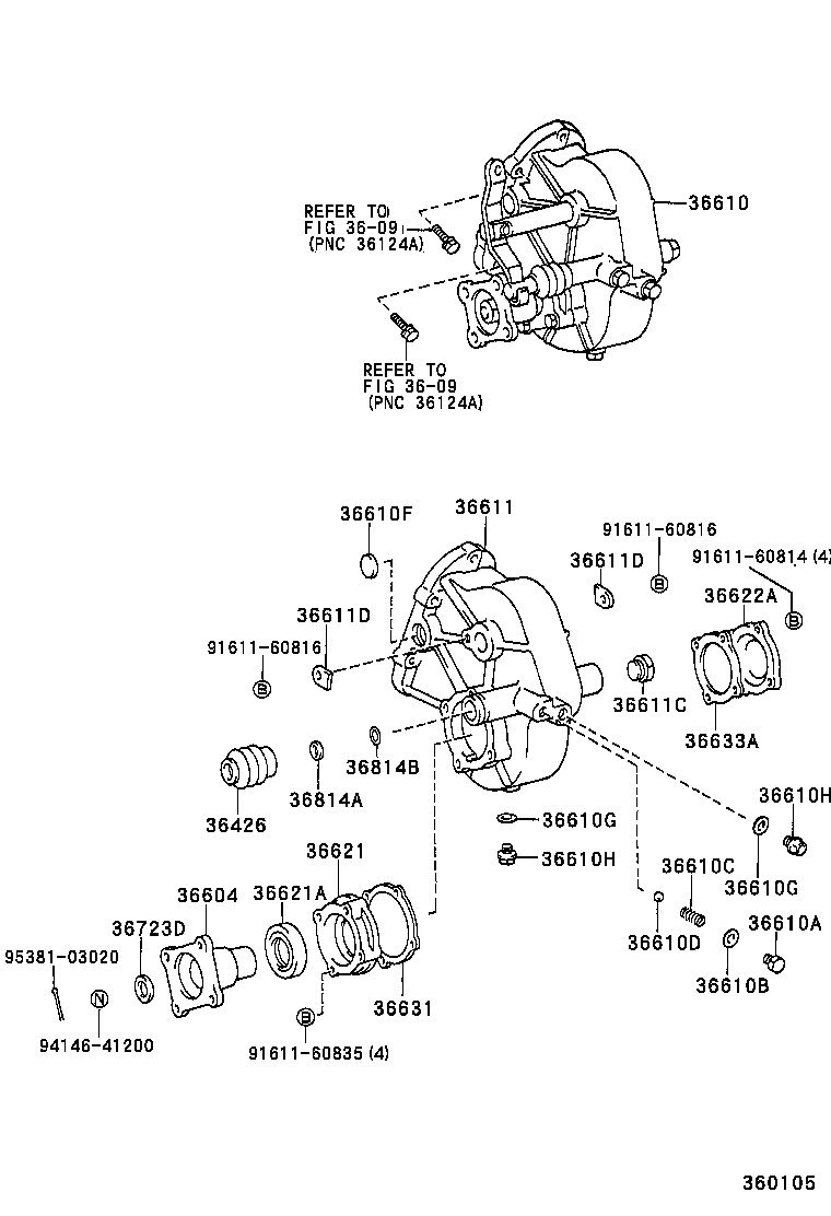 36612-60022 CASE SUB-ASSY, CENTER POWER TAKE-OFF product image