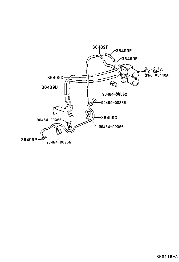 95446-09460 HOSE, VACUUM, NO.1 (FOR FRONT DRIVE SHIFT) product image