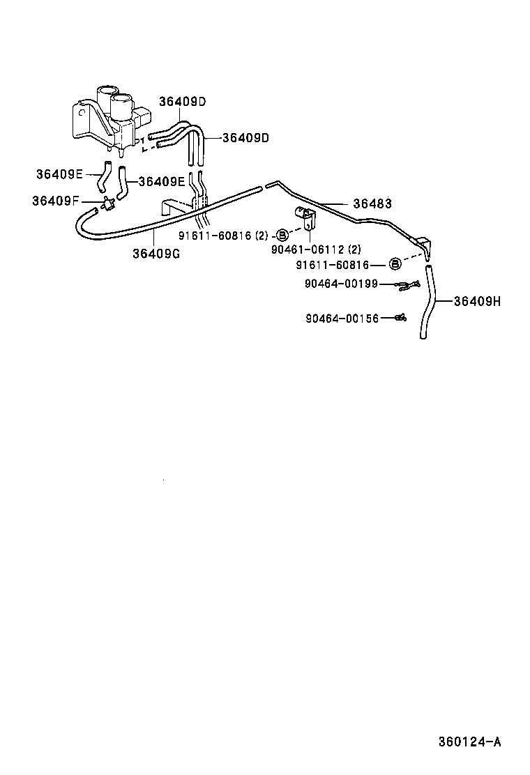 95446-09320 HOSE, VACUUM, NO.1 (FOR FRONT DRIVE SHIFT) product image