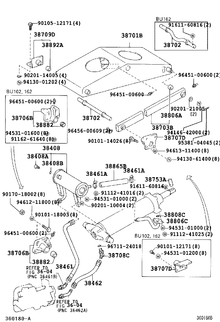 38462-93107 HOSE, POWER OIL PUMP DELIVERY product image