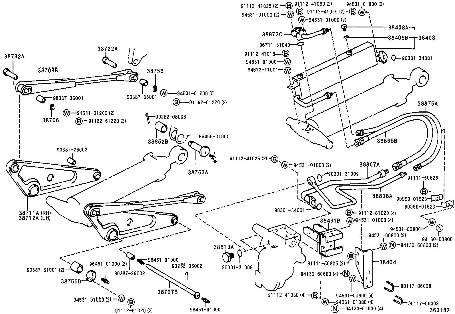 38462-93107 HOSE, POWER OIL PUMP DELIVERY product image