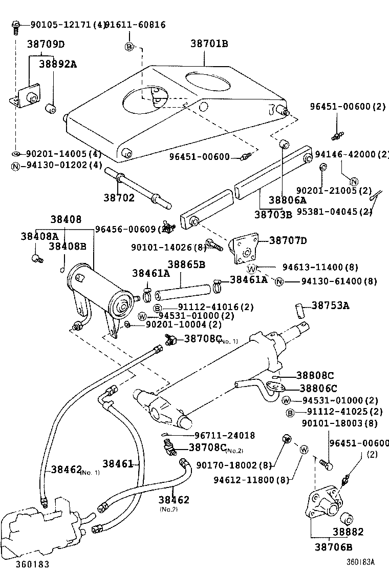 38462-93107 HOSE, POWER OIL PUMP DELIVERY product image