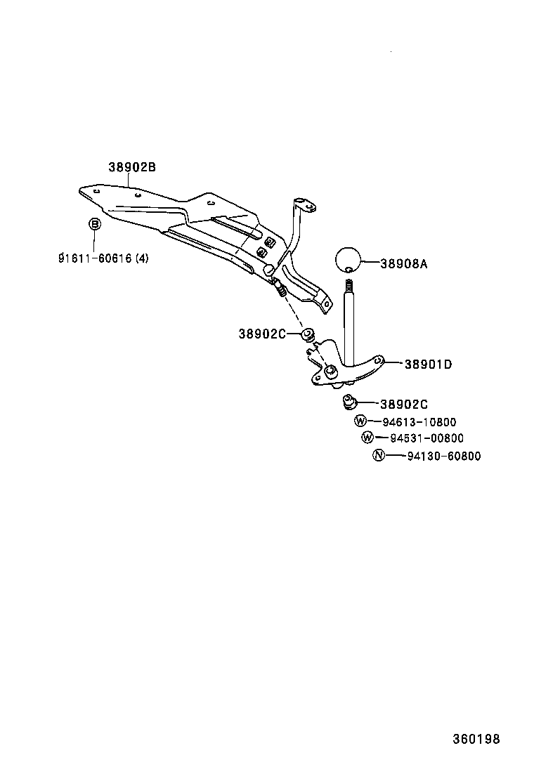 38902-37010 BRACKET SUB-ASSY, VALVE CONTROL LEVER product image