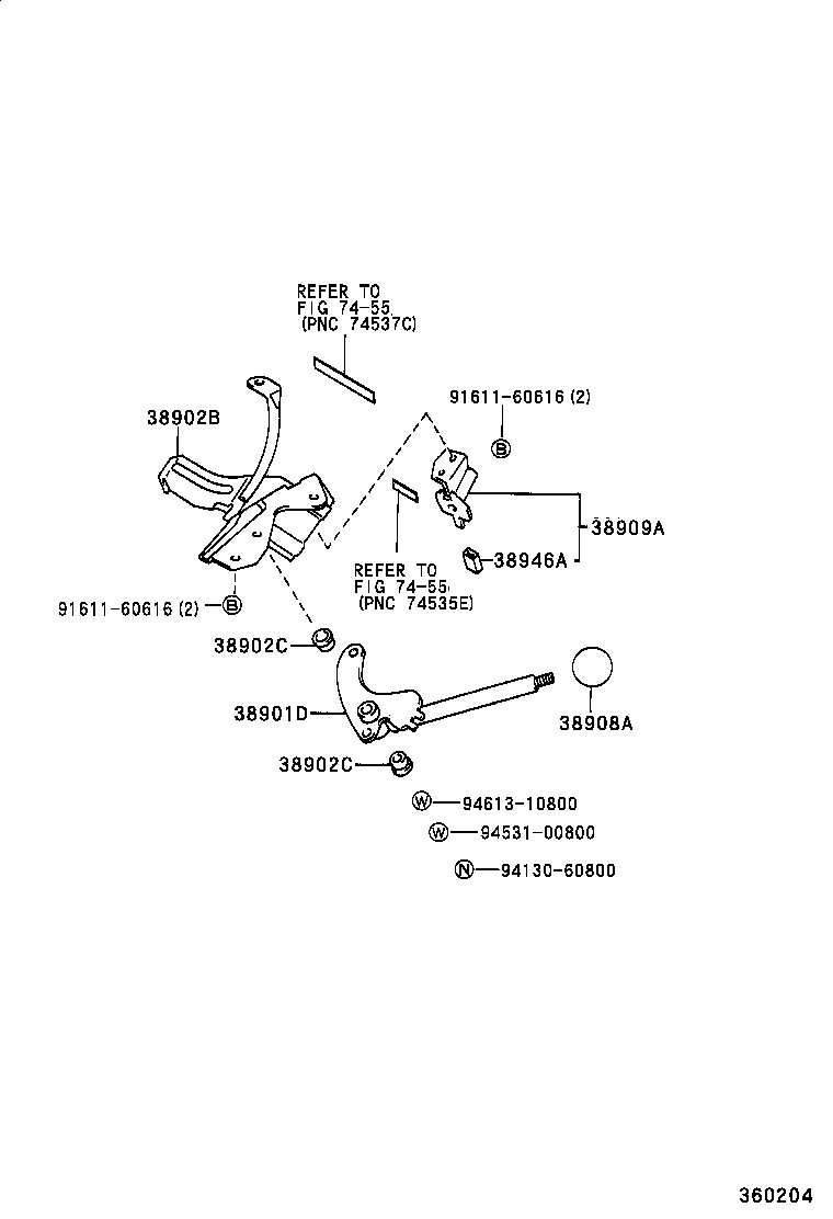 38902-37010 BRACKET SUB-ASSY, VALVE CONTROL LEVER product image