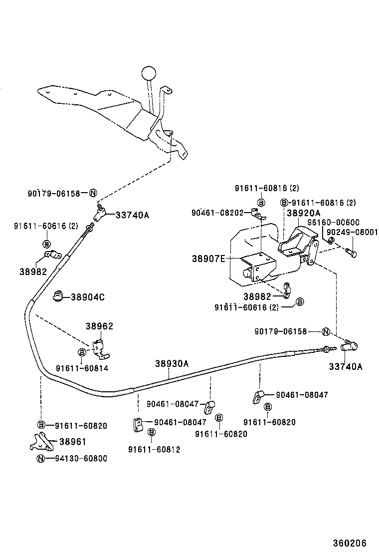 38902-37030 BRACKET SUB-ASSY, VALVE CONTROL LEVER product image
