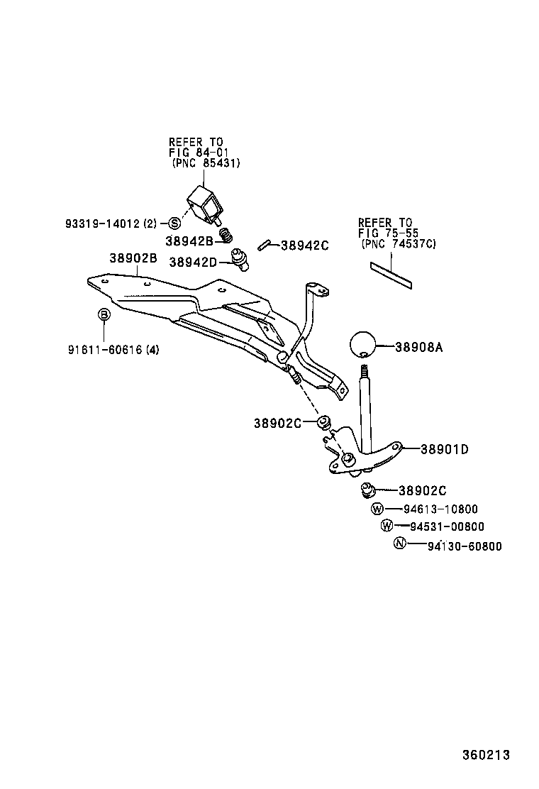 38902-37030 BRACKET SUB-ASSY, VALVE CONTROL LEVER product image