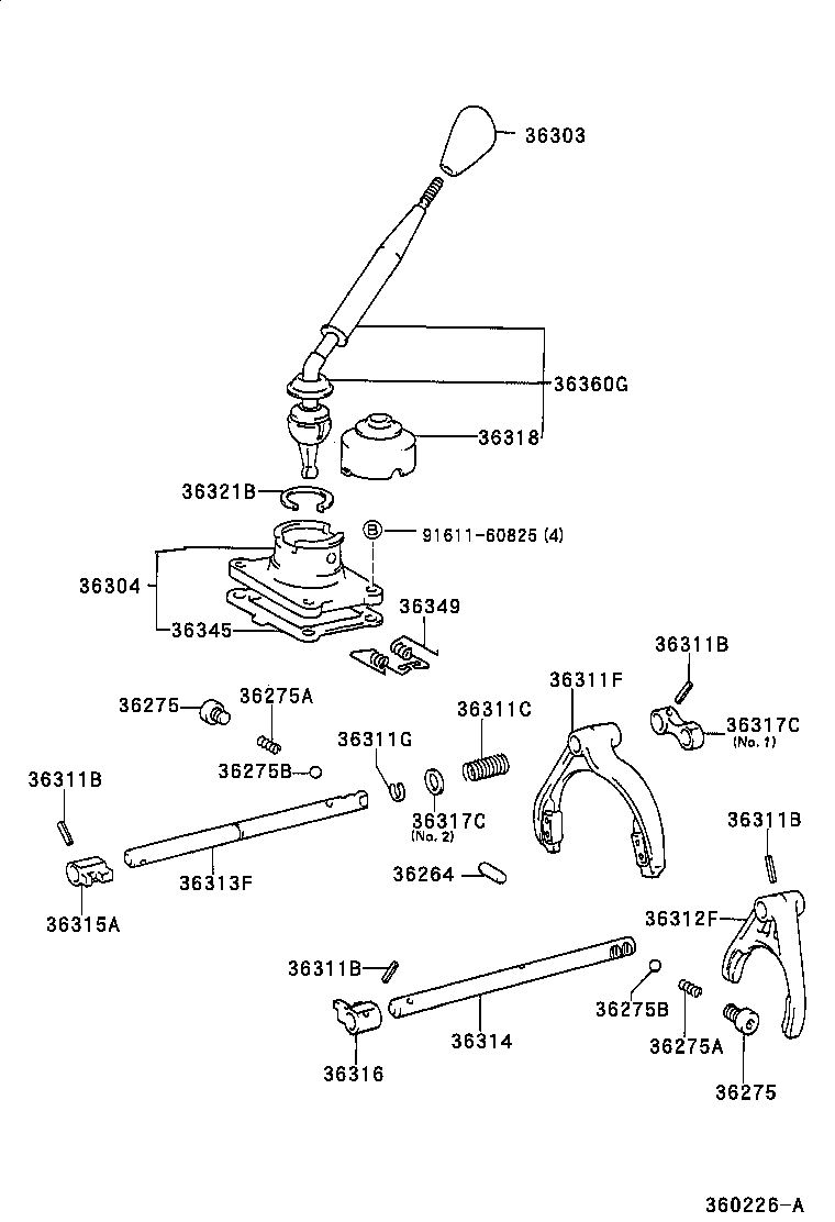 36360-35080 LEVER ASSY, TRANSFER HIGH & LOW SHIFT product image