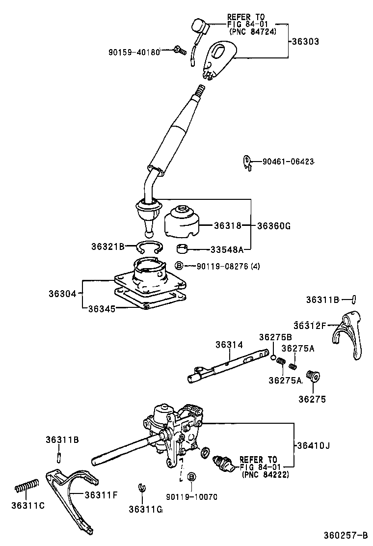 36360-35140 LEVER ASSY, TRANSFER HIGH & LOW SHIFT product image