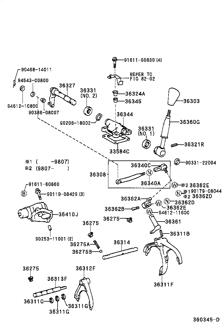 36360-60600 LEVER ASSY, TRANSFER HIGH & LOW SHIFT product image