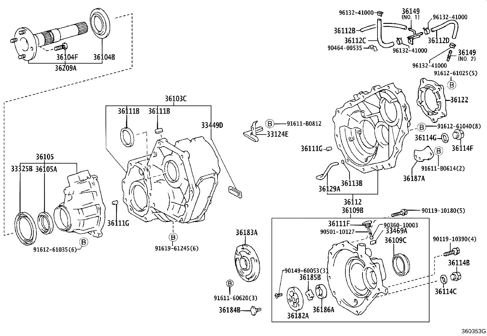 Toyota 36103-60290 CASE, TRANSFER, FRONT