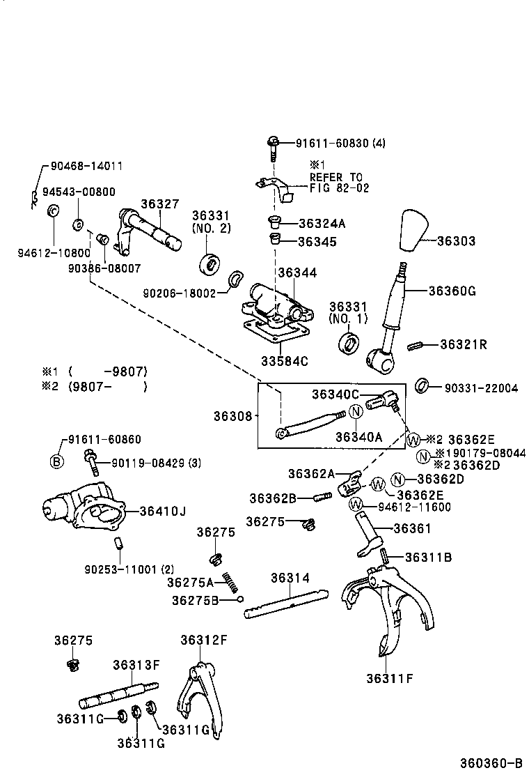 36360-60610 LEVER ASSY, TRANSFER HIGH & LOW SHIFT product image