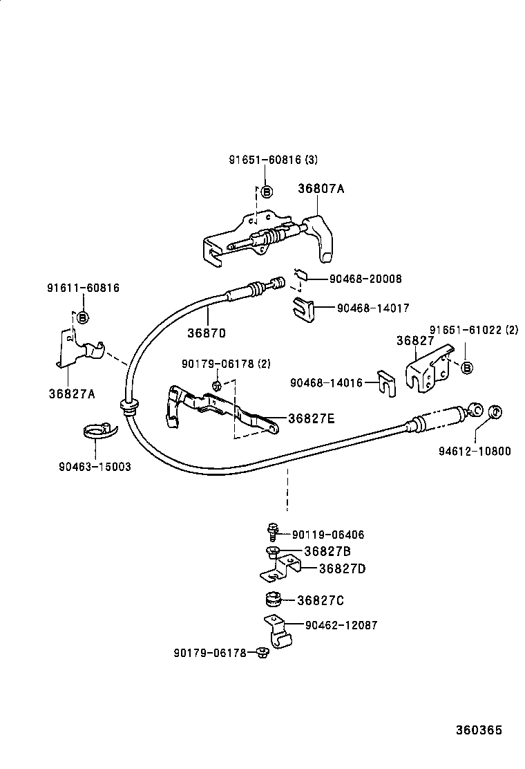 36870-60060 CABLE ASSY, POWER TAKE-OFF product image