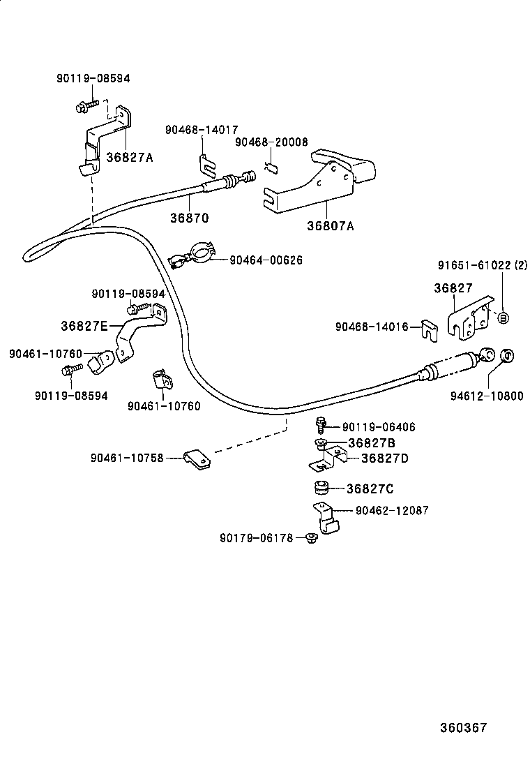 36870-60060 CABLE ASSY, POWER TAKE-OFF product image