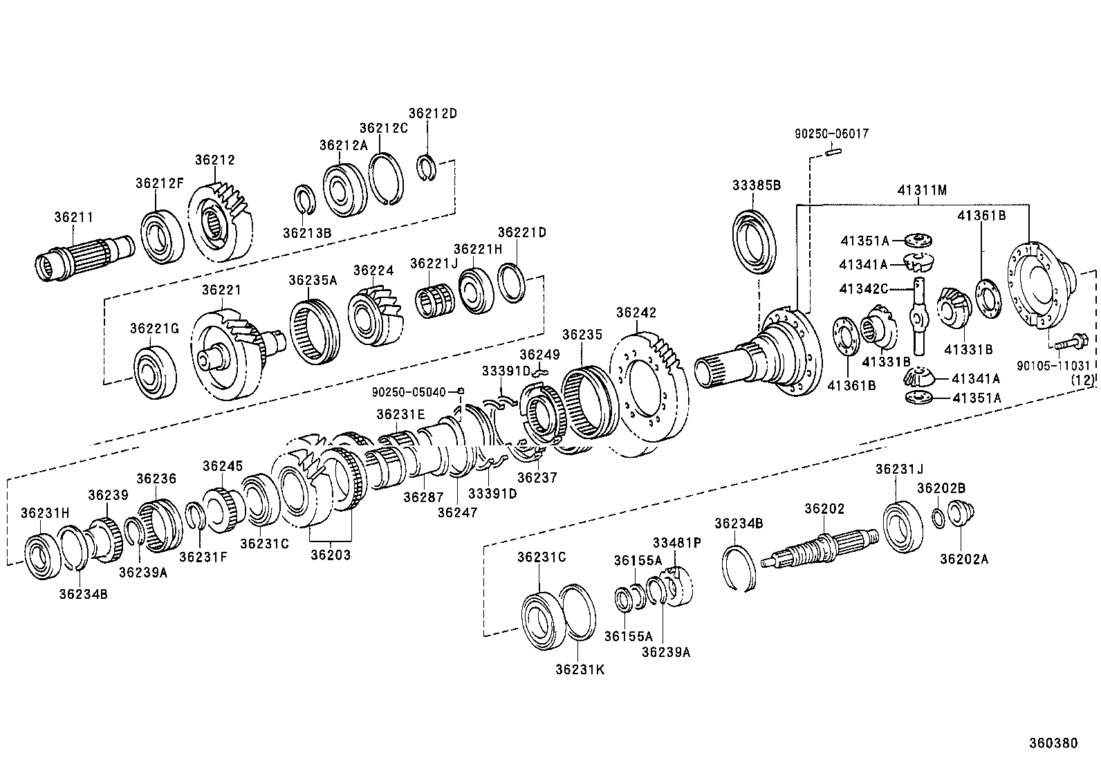 36202-65010 SHAFT SUB-ASSY, TRANSFER OUTPUT, REAR product image