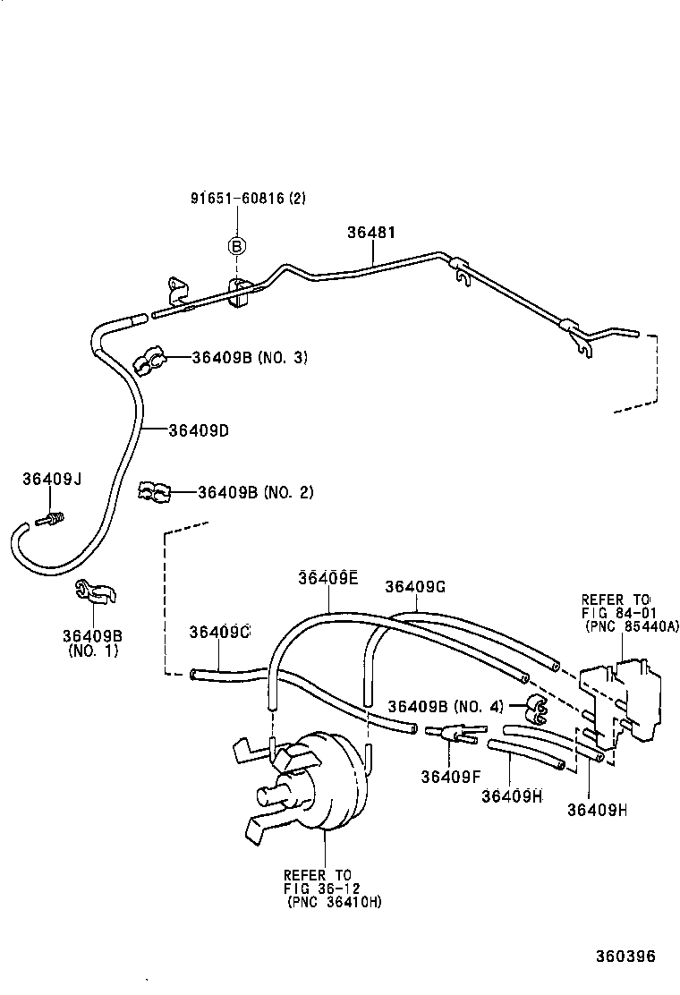 90447-08153 HOSE, VACUUM, NO.2 (FOR FRONT DRIVE SHIFT) product image