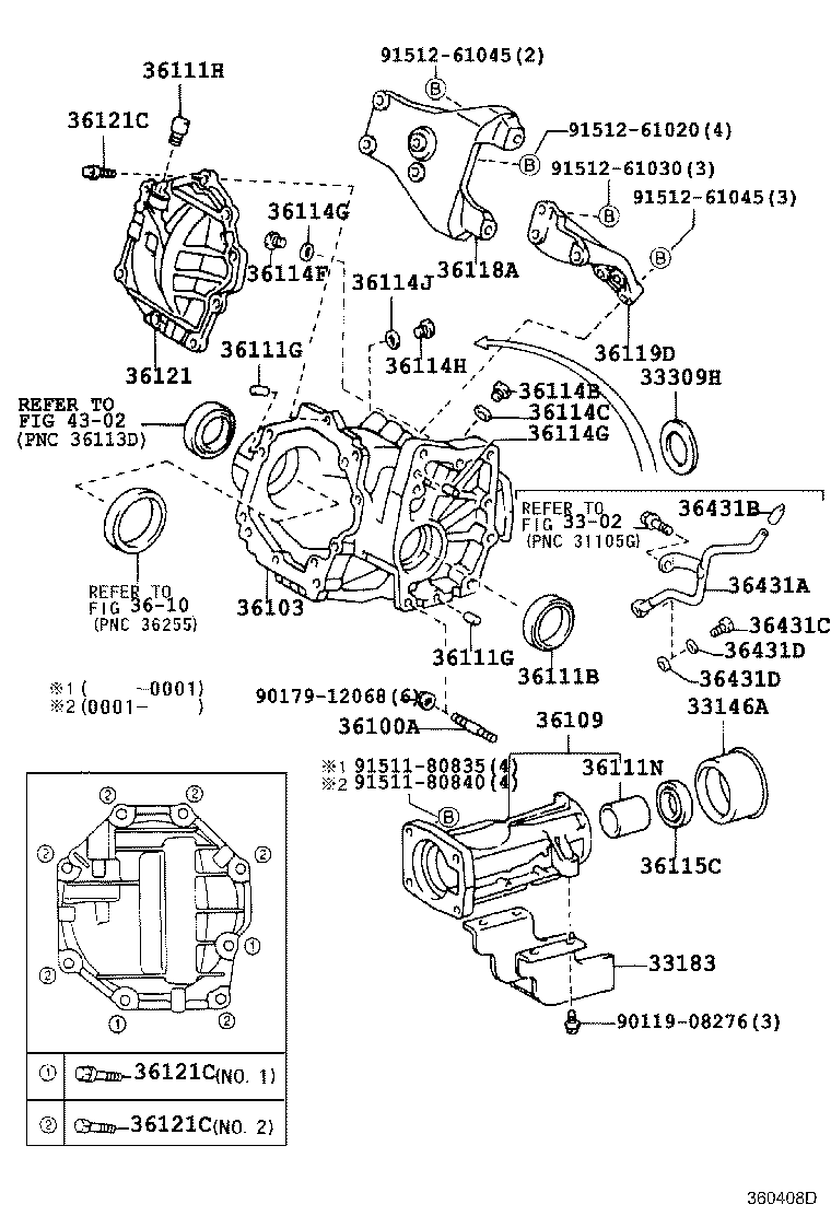 36121-33010 COVER, TRANSFER CASE, NO.1 product image