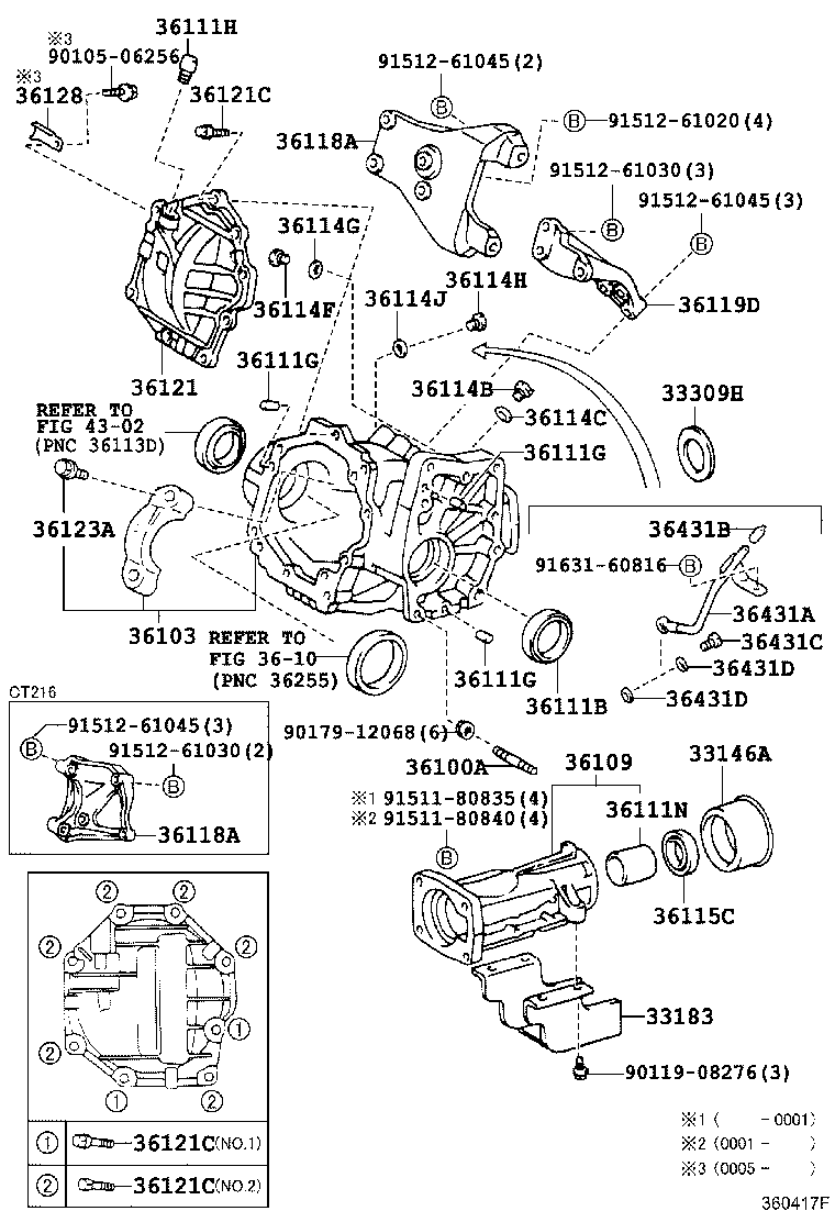 36121-33010 COVER, TRANSFER CASE, NO.1 product image