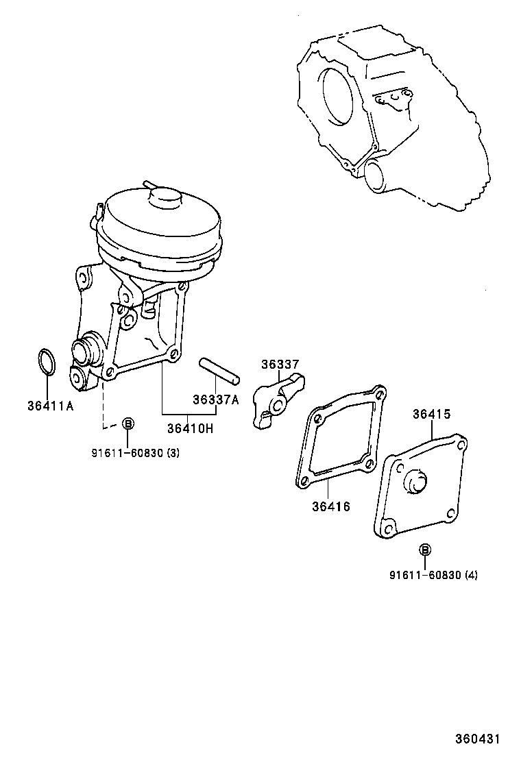 36410-25010 ACTUATOR ASSY, TRANSFER VACUUM product image