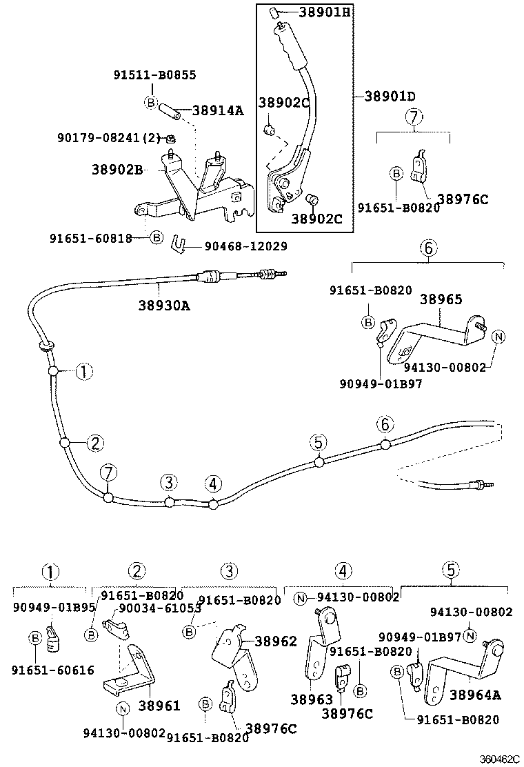51407-37390 BRACKET, CABLE CLAMP, NO.1 product image