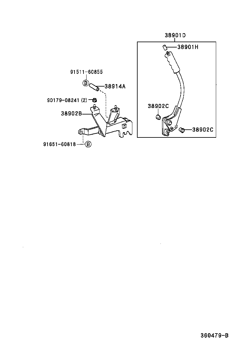 38902-37050 BRACKET SUB-ASSY, VALVE CONTROL LEVER product image