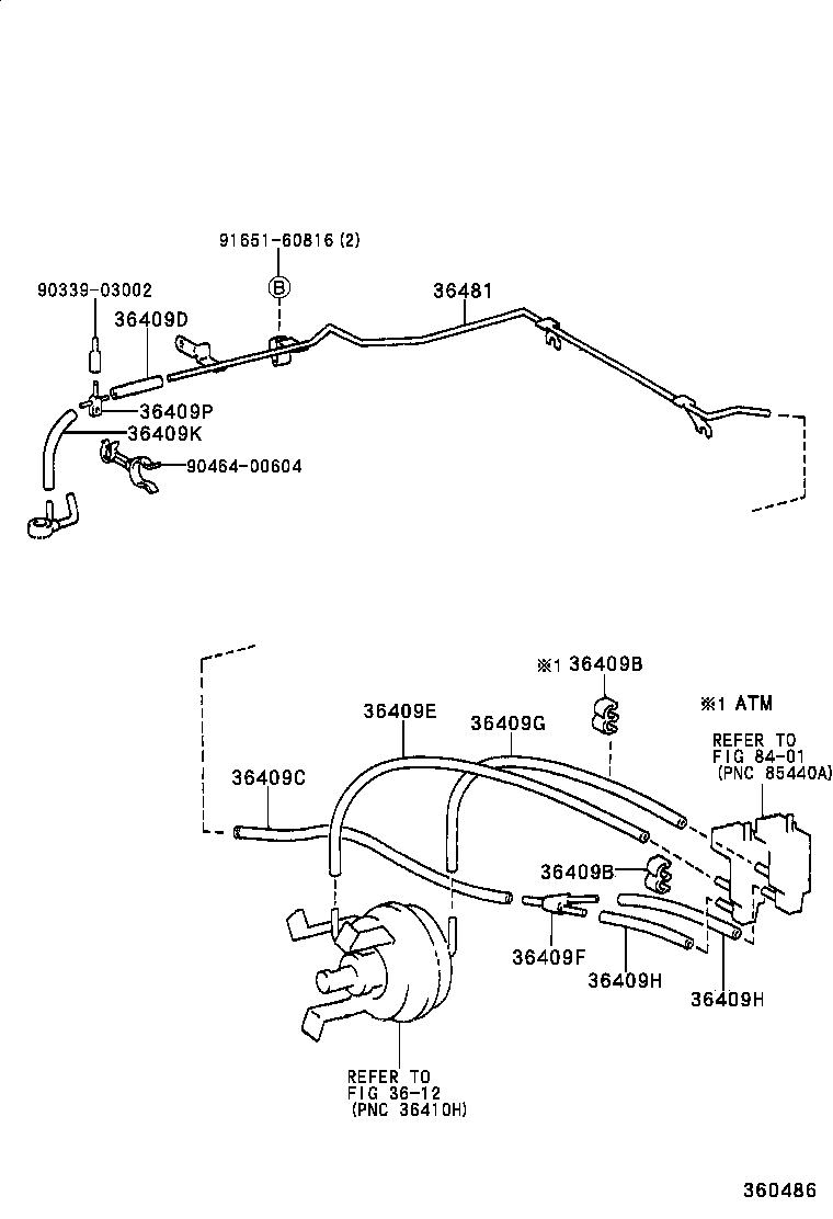 90447-08153 HOSE, VACUUM, NO.2 (FOR FRONT DRIVE SHIFT) product image