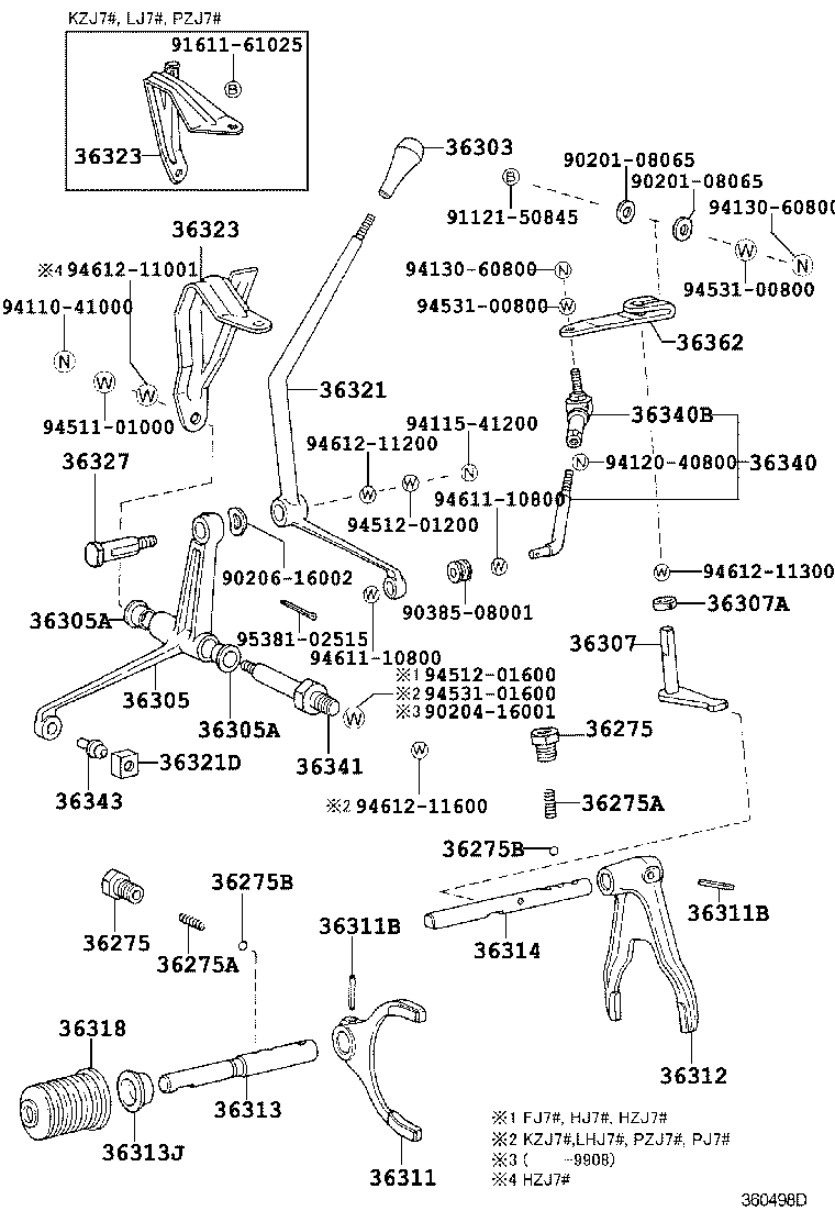 36362-60080 LEVER, TRANSFER HIGH AND LOW SHIFT OUTER product image