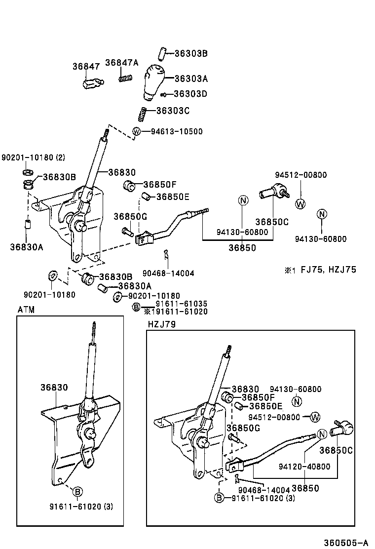 36830-60120 LEVER ASSY, POWER TAKE-OFF SHIFT product image