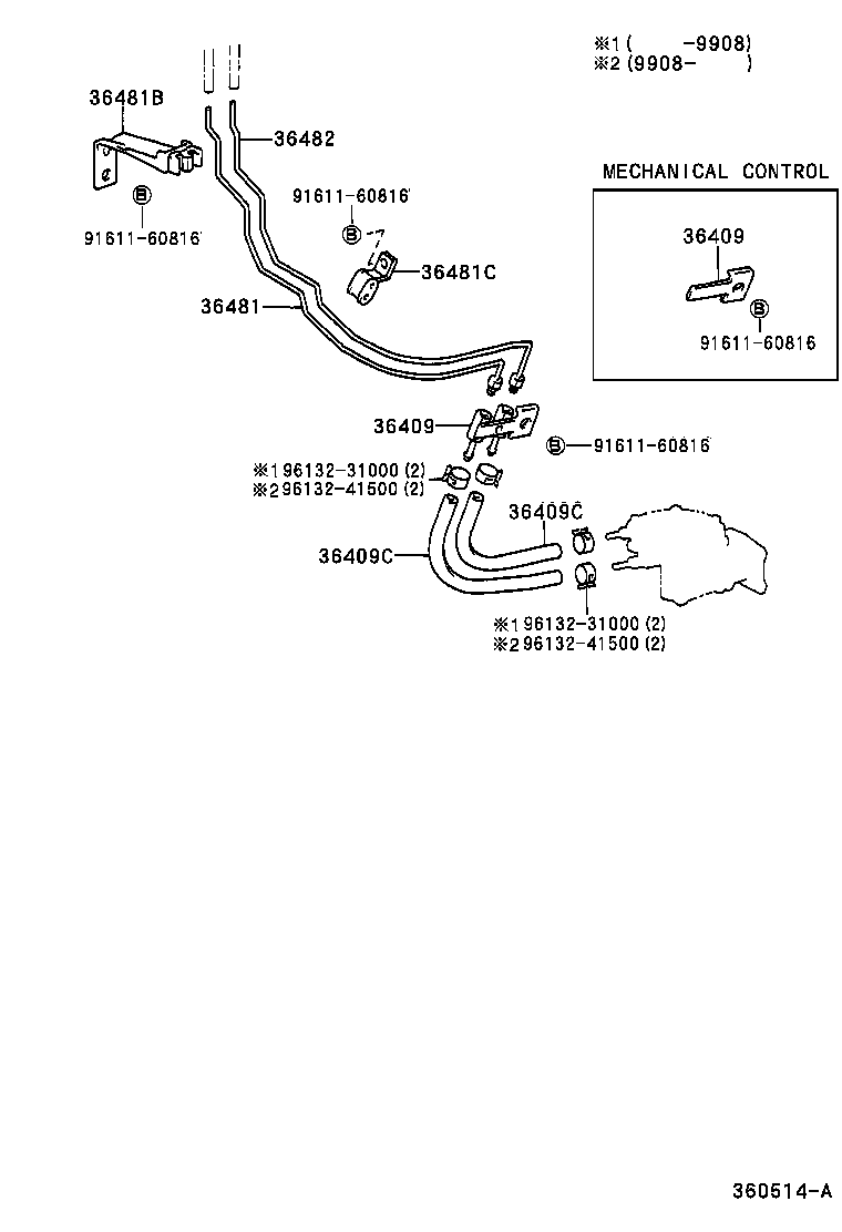 95446-09320 HOSE, VACUUM, NO.1 (FOR FRONT DRIVE SHIFT) product image